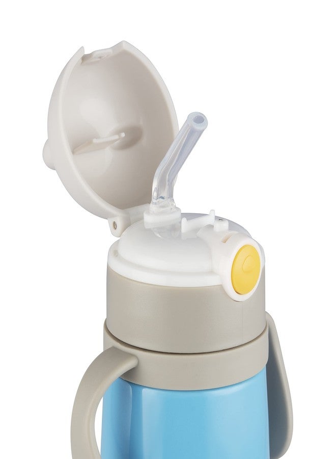 Zerya Goofy 480 ML Vacuum Thermo Seal Insulated Double Wall Steel Body Baby Sipper with One Touch Opening & Silicon Straw,Long Retention of Temperature of Hot & Cold Liquids (Light-Blue) - Image 3