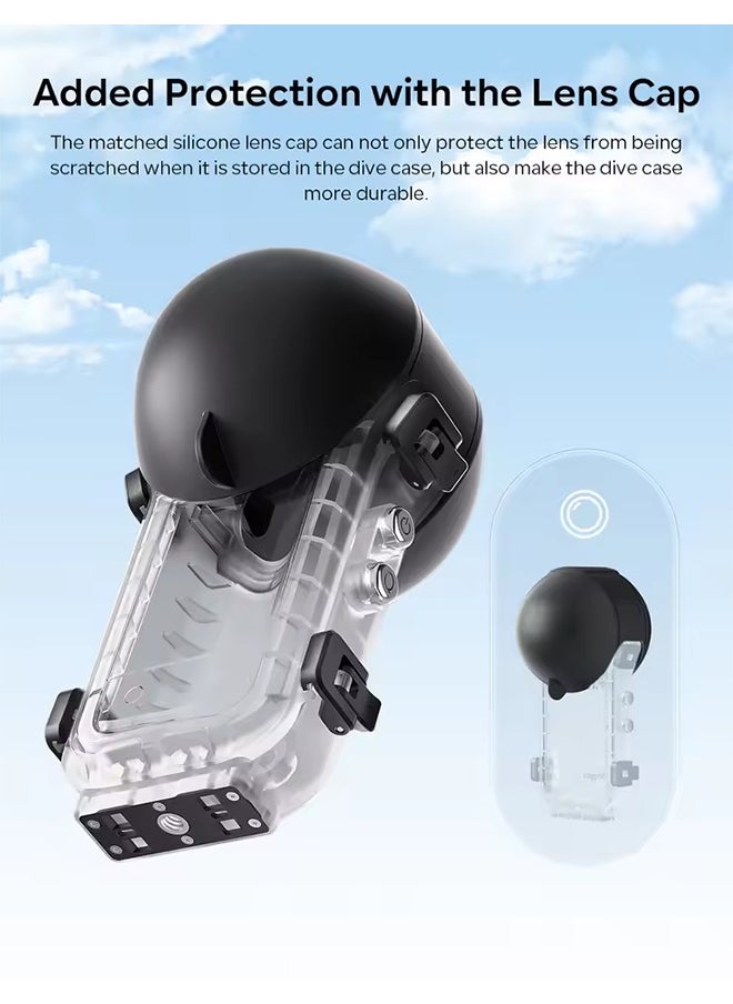 aMagisn aMagisn Invisible Dive Case for Insta360 X4,Waterproof 164ft/50m Diving Housing Cover Protective Shell Insta 360 X4 Accessories  - Image 4