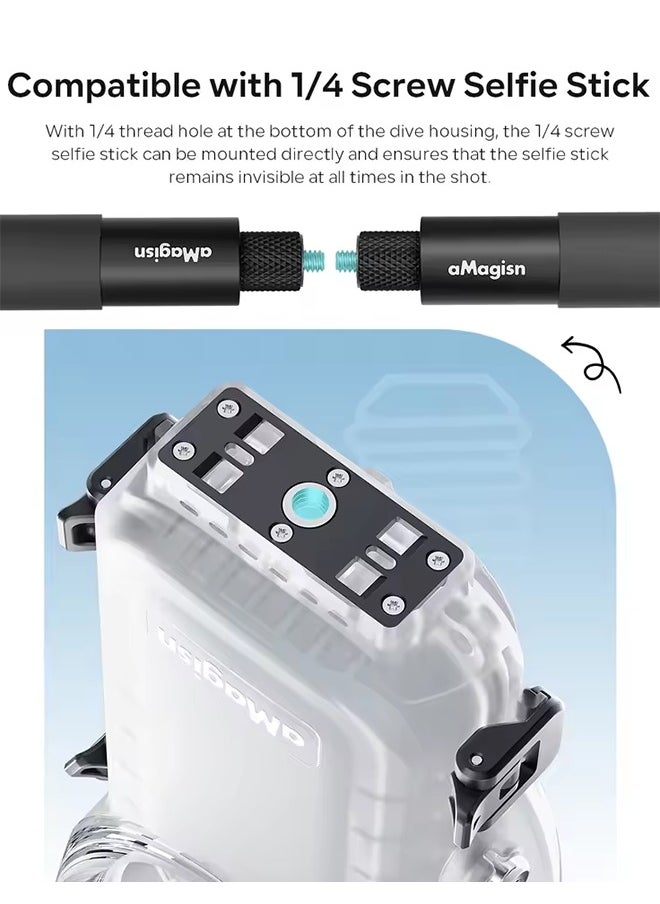 aMagisn aMagisn Invisible Dive Case for Insta360 X4,Waterproof 164ft/50m Diving Housing Cover Protective Shell Insta 360 X4 Accessories  - Image 5