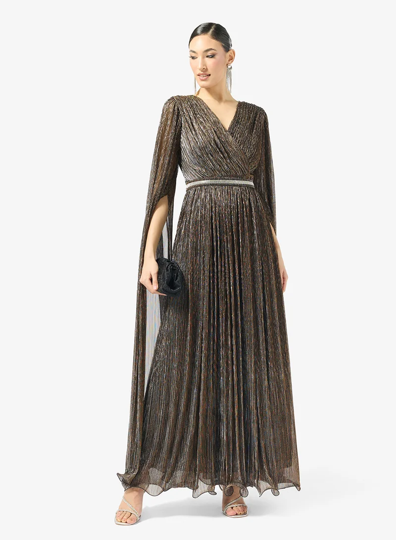 Golden Apple  Plisse Chiffon Maxi Dress for Women | Best Price UAE