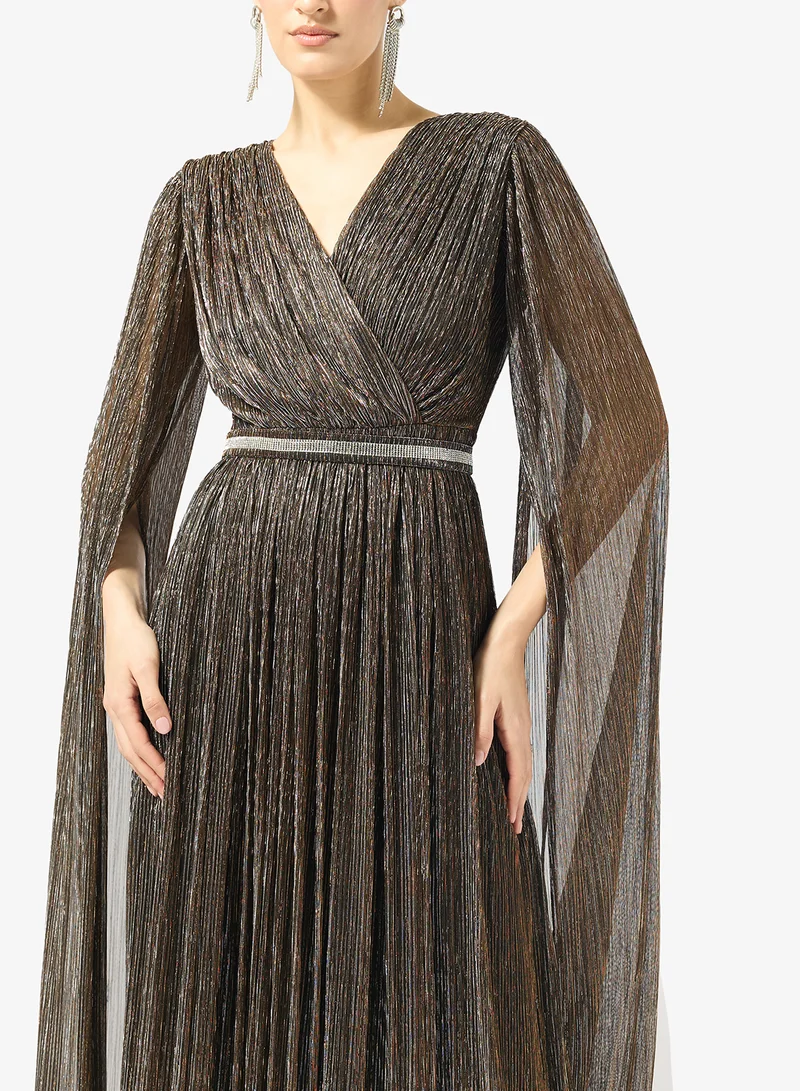 Golden Apple  Plisse Chiffon Maxi Dress for Women | Best Price UAE