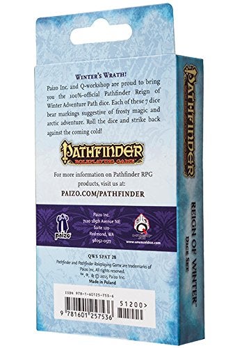 Q WORKSHOP Pathfinder Reign of Winter Rpg Ornamented Dice Set 7 Polyhedral Pieces - Image 3