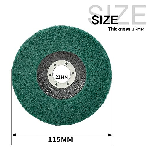 Baisiky 5Pcs 4.5" x 7/8" Nylon Fiber Flap Disc Polishing Grinding Wheel,Scouring pad Buffing Wheel for Angle Grinder, Polishing Tools (Grit 180)… - Image 2