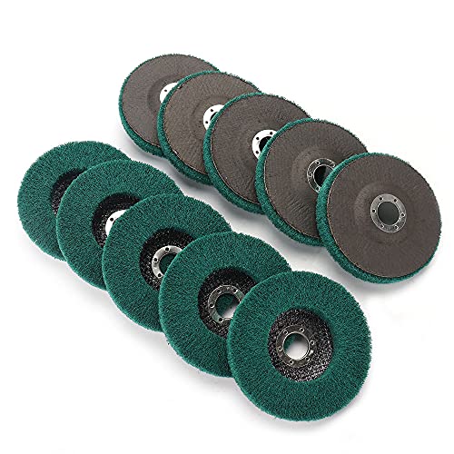 Baisiky 5Pcs 4.5" x 7/8" Nylon Fiber Flap Disc Polishing Grinding Wheel,Scouring pad Buffing Wheel for Angle Grinder, Polishing Tools (Grit 180)… - Image 4