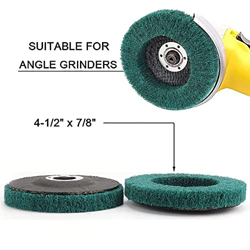 Baisiky 5Pcs 4.5" x 7/8" Nylon Fiber Flap Disc Polishing Grinding Wheel,Scouring pad Buffing Wheel for Angle Grinder, Polishing Tools (Grit 180)… - Image 5
