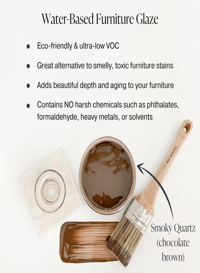 Country Chic Paint طلاء أثاث - طلاء ذو تأثيرات خاصة بنمط عتيق لطلاء الأثاث ذي الطابع الطباشيري، صبغة خشبية صديقة للبيئة، 6 خيارات ألوان - كوارتز دخاني [بني شوكولاتة] - (4 أونصة) - Image 4