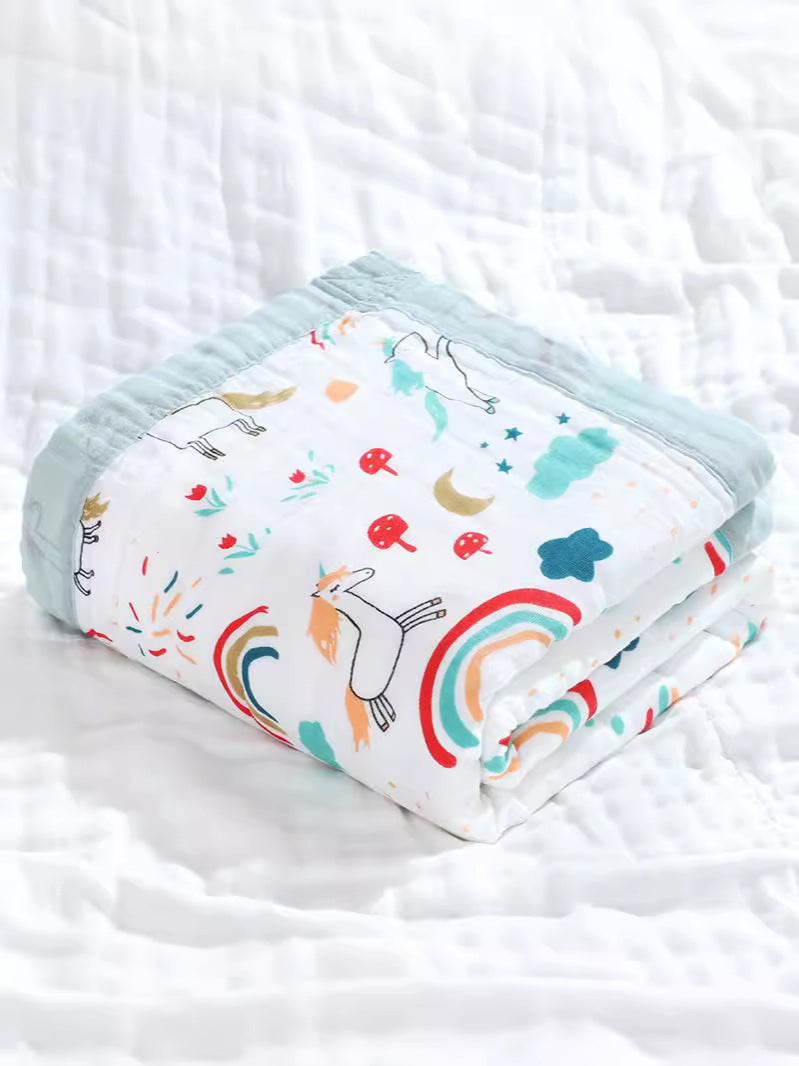 Four-Layer Born Gauze Wide-Brimmed Bath Towel Baby Blanket Bath Towel Enlarged Breathable Absorbent Baby Blanket - Image 4