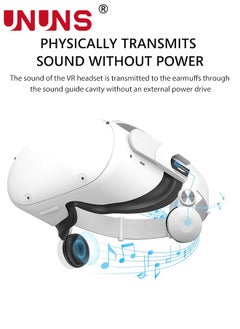 UNUNS Headphone Case Compatible Meta Quest 2,Adjustable Replacement Oculus Quest 2 Accessories,Wireless Original Sound Earphones For Quest 2,White Headphones  - Image 2