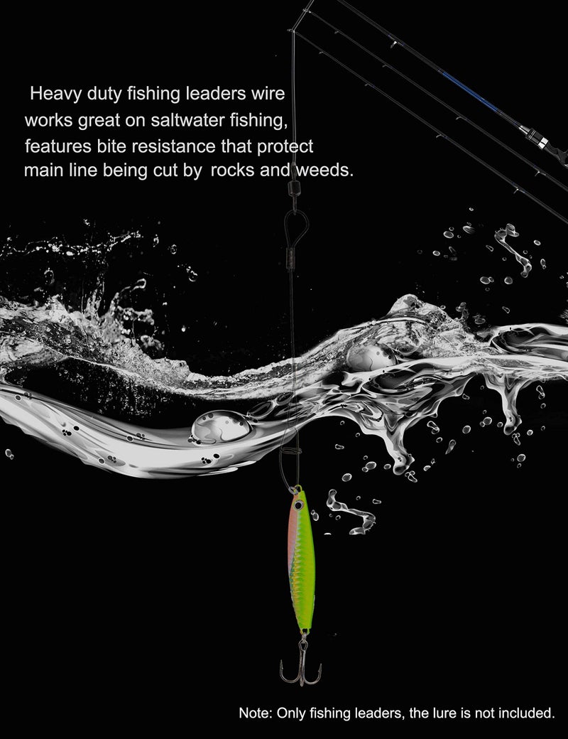 Facikono Fishing Leaders Line Steel Leaders Fishing Saltwater 125LB Fishing Leaders with Swivels and Snaps, 19.68in - Image 3