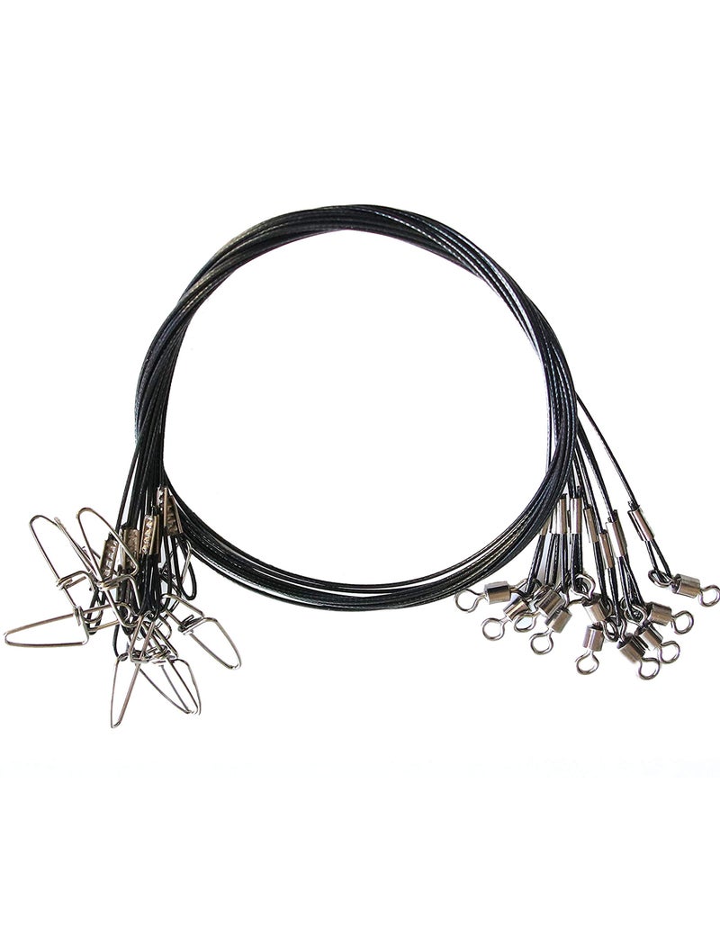 Facikono Fishing Leaders Line Steel Leaders Fishing Saltwater 125LB Fishing Leaders with Swivels and Snaps, 19.68in - Image 4