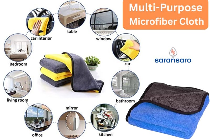SARANSARO Microfiber Cleaning Cloths, 3pcs, for Car, Motorcycle, Laptop, House, Dusting, Kitchen (3) - Image 4