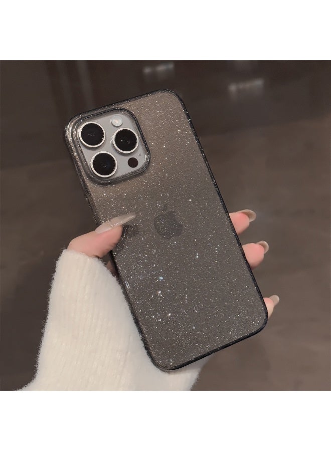 NIBEMINENT Shimmering Powder Protective TPU Case Cover For iPhone 15 Plus, Dark Shiny And Delicate