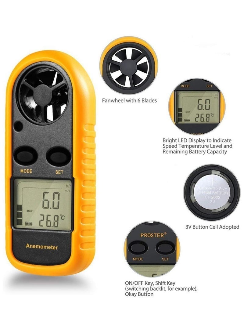 GM816 Digital Anemometer | High-precision portable wind speed and temperature measuring instrument | Suitable for air conditioning/environmental protection/flight/engineering/fan - Image 5