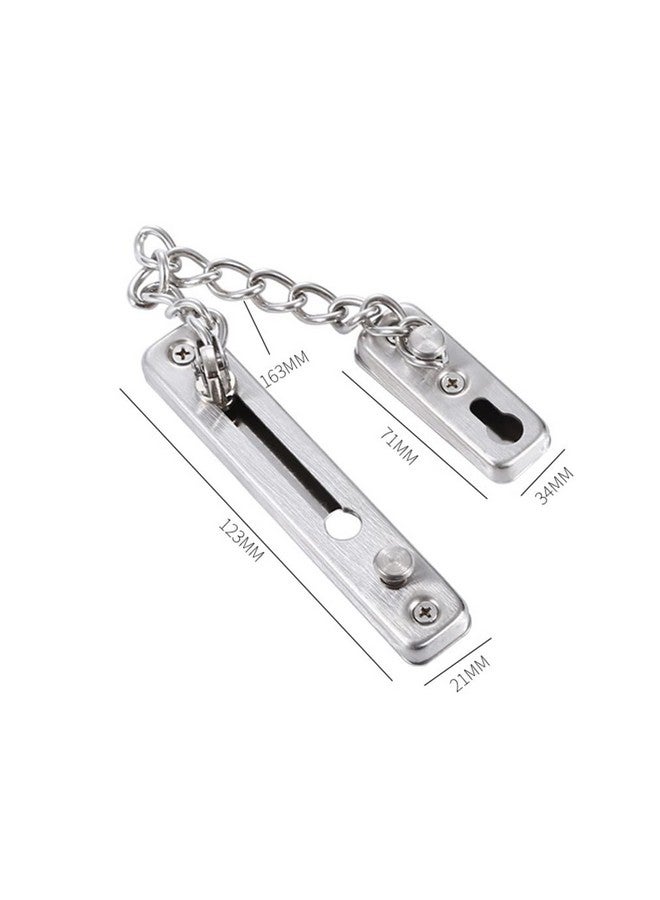 FDSHIP Door Safety Chain, Door Security Guard for Home Door Chain for Safe and Secure Home, Stainless Steel, Silver - Image 2
