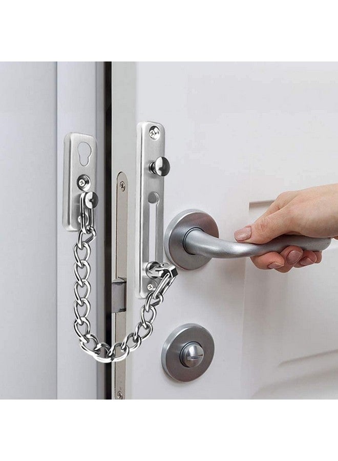 FDSHIP Door Safety Chain, Door Security Guard for Home Door Chain for Safe and Secure Home, Stainless Steel, Silver - Image 1