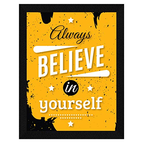 ArtX Paper Motivational Quote Always Believe In Yourself Wall Frame Art Painting, Multicolor, Motivational, 10.5X13.5 in, Set of 1 - Image 1