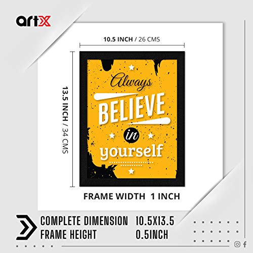ArtX Paper Motivational Quote Always Believe In Yourself Wall Frame Art Painting, Multicolor, Motivational, 10.5X13.5 in, Set of 1 - Image 2