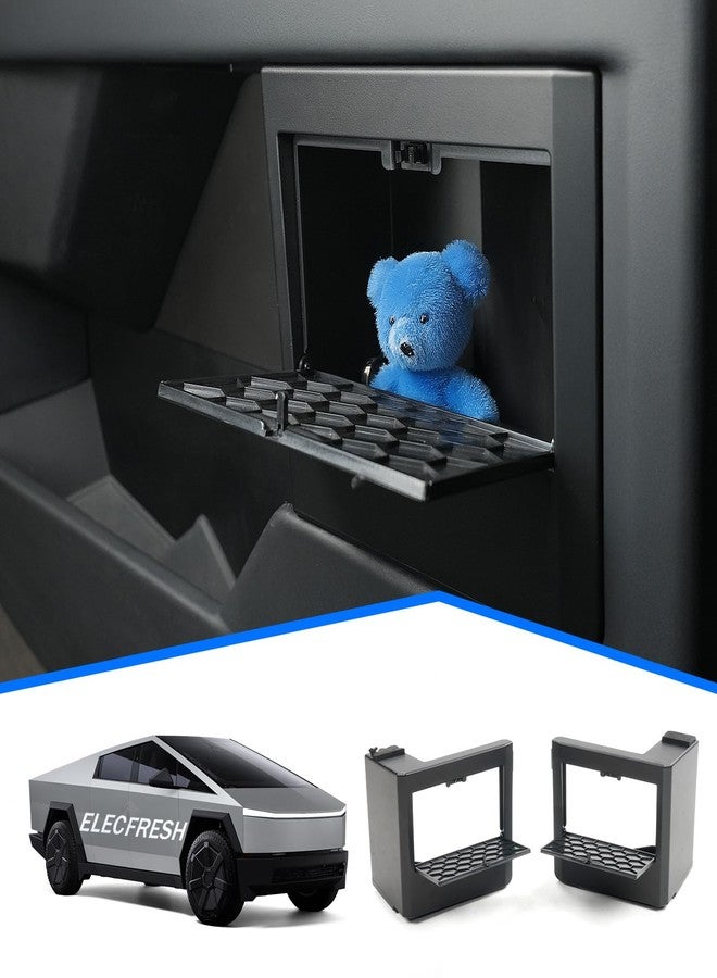 ELECFRESH Door Built-in Hidden Storage Organizer for Cybertruck Accessories, Both Side Door Garbage Tray with Push-on Lid for Tesla Cybertruck Accessories 2024 2023 2022 (B) - Image 1