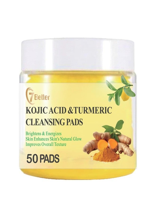 7better LLC Kojic Acid and Turmeric Cleansing Pads, 50 Pcs, for Face Cleansing - Image 2