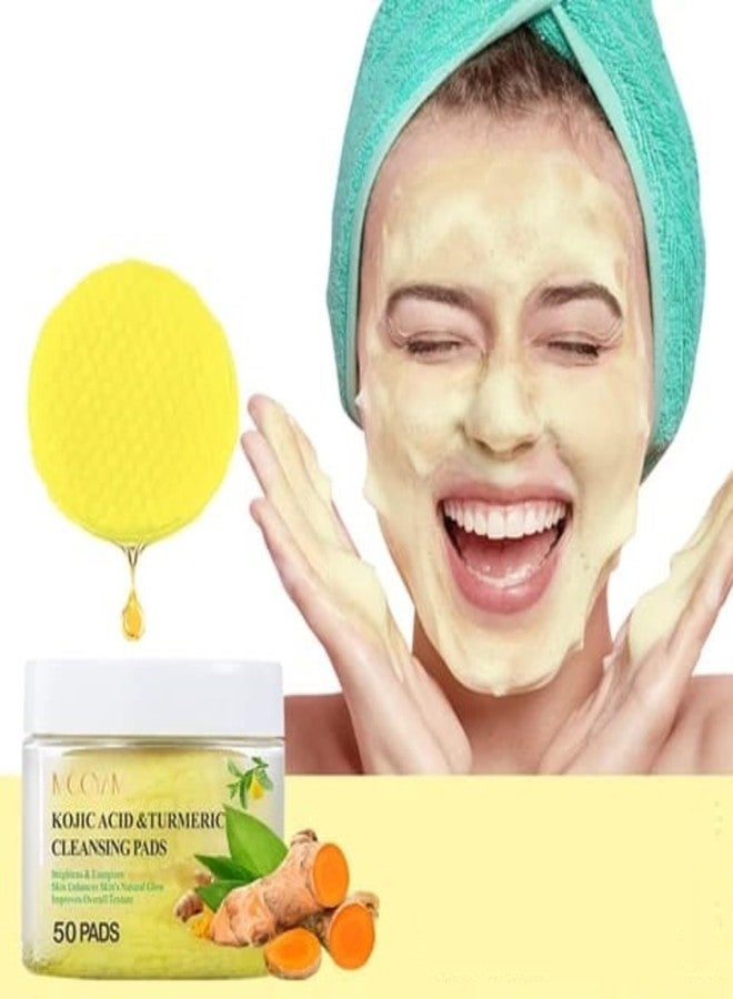 7better LLC Kojic Acid and Turmeric Cleansing Pads, 50 Pcs, for Face Cleansing - Image 1