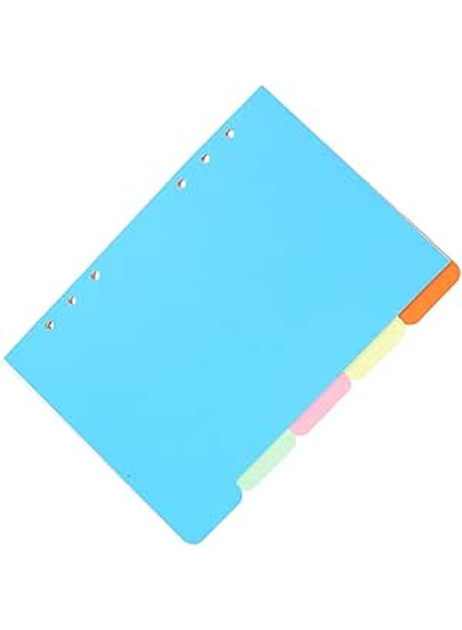 A6 6 Hole Loose Leaf Binder Dividers Index Cards Refill Paper 5Pcs Multi Color