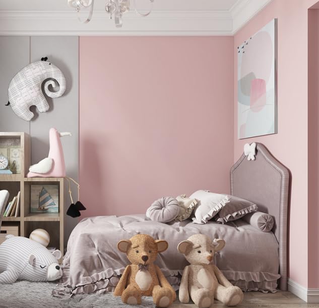 HeloHo Solid Light Pink Wallpaper 394"X15.7" Matte Textured Contact Wallpaper Peel and Stick Modern Self Adhesive Removable Wallpaper Waterproof Paper for Living Room Bedroom Decor - Image 4