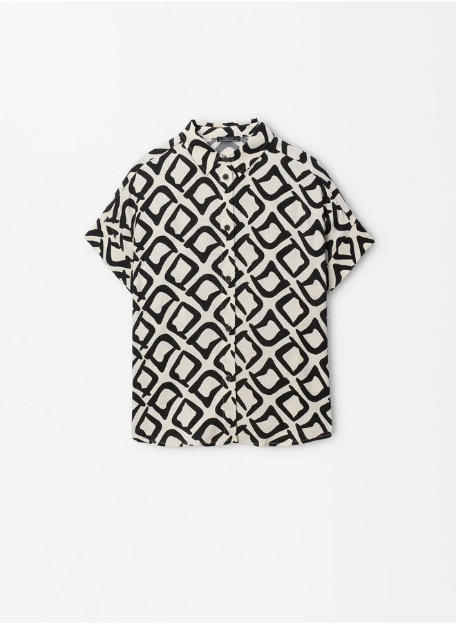 PARFOIS Short Sleeve Printed Shirt