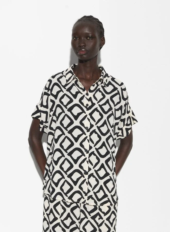 بارفوا قميص مطبوع بأكمام قصيرة