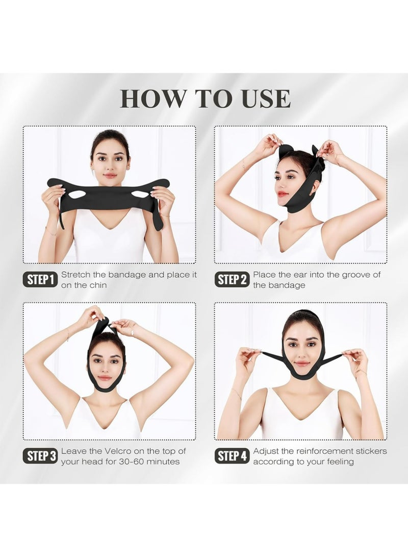 LLASIDO Chin Strap for Sleeping,Adjustable Chin Strap,Jaw Strap,Jawline Shaper,V Line Lifting Mask,Black - Image 5