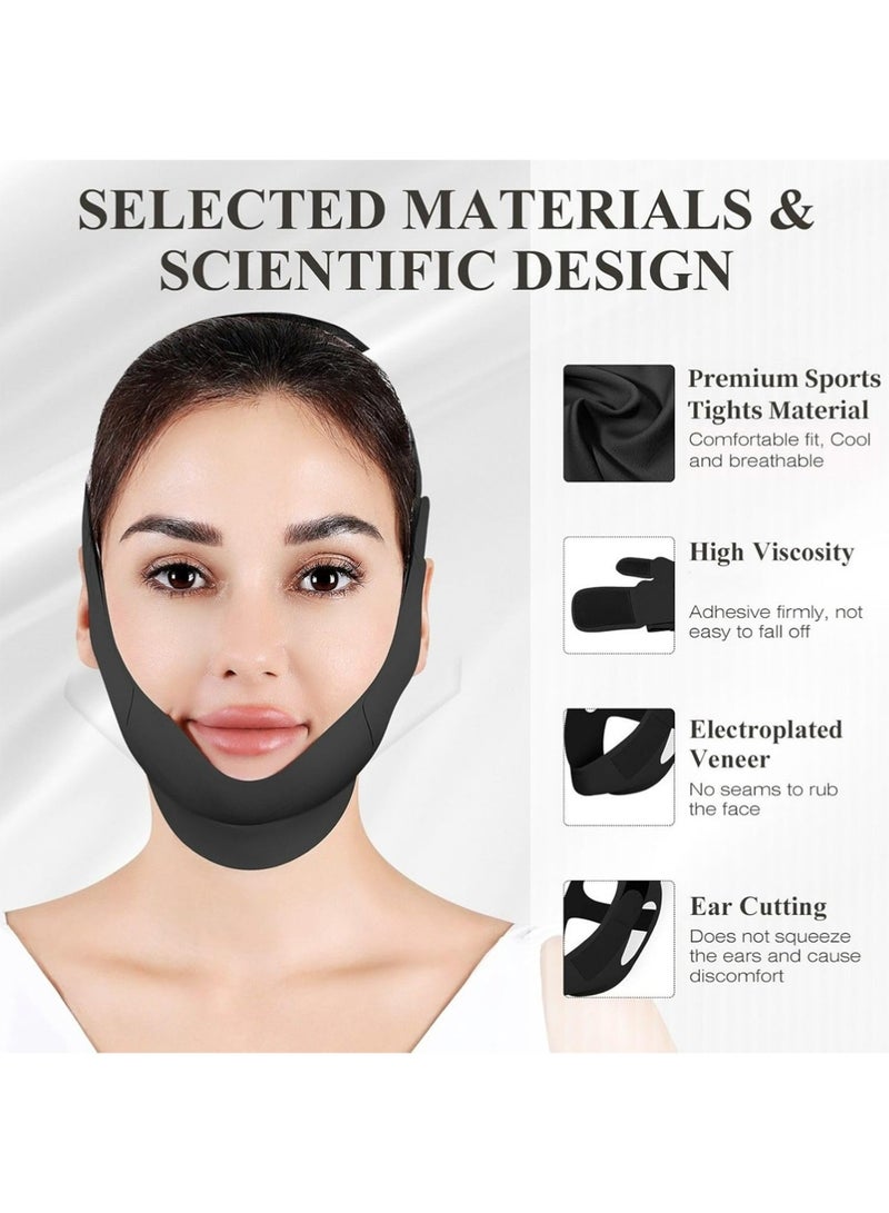 LLASIDO Chin Strap for Sleeping,Adjustable Chin Strap,Jaw Strap,Jawline Shaper,V Line Lifting Mask,Black - Image 3
