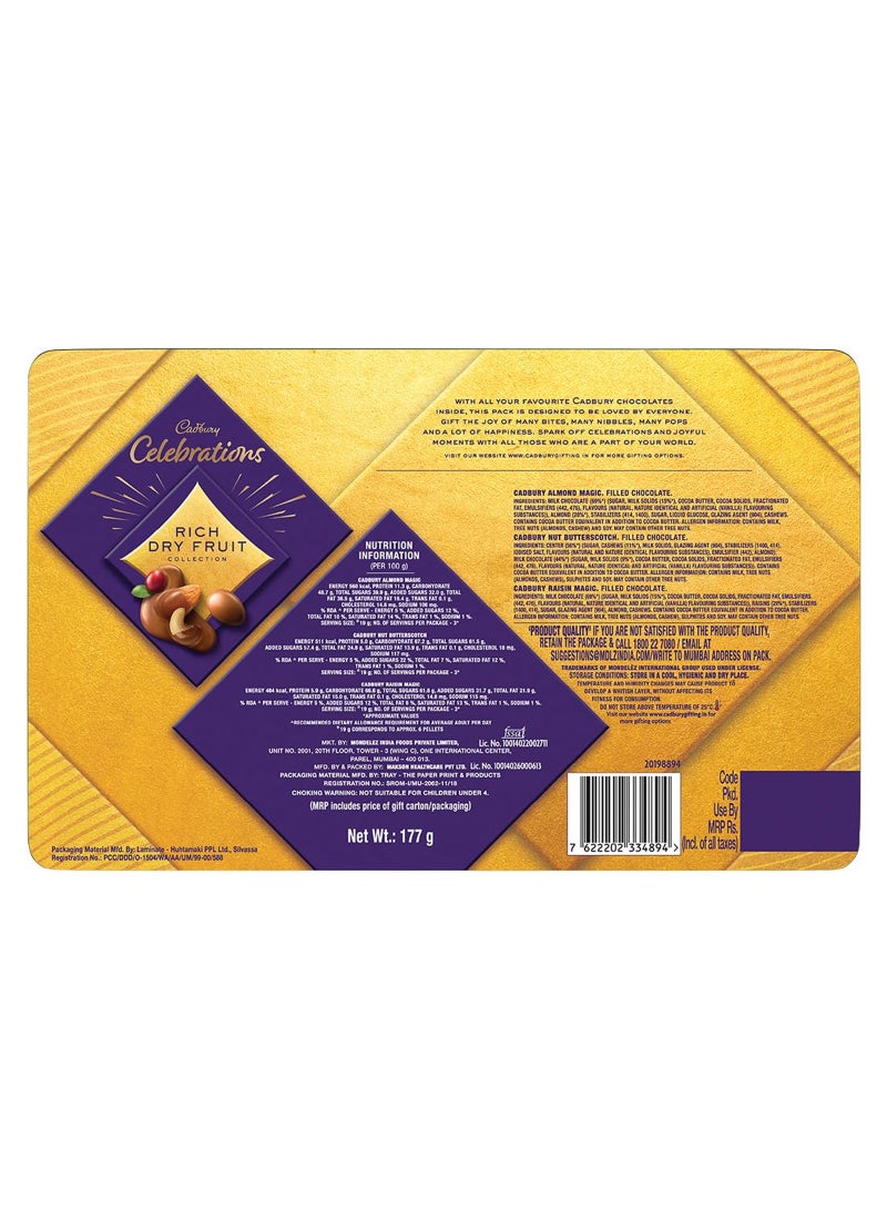 Cadbury Rich Dry Fruit Chocolate Collection 177g - Image 2