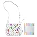 eatsleepdoodle DIY Coloring Mermaid Crossbody Bag for Kids with Washable Markers Reusable Colorable Bag for Girls Boys Creative Arts Crafts Activity Fun Gift for Travel School - Image 3