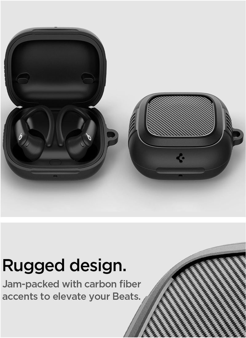 Spigen Rugged Armor for Powerbeats Pro 2 Case Cover (2025) Secure Protection with Carbon Fiber Accents - Matte Black  - Image 3