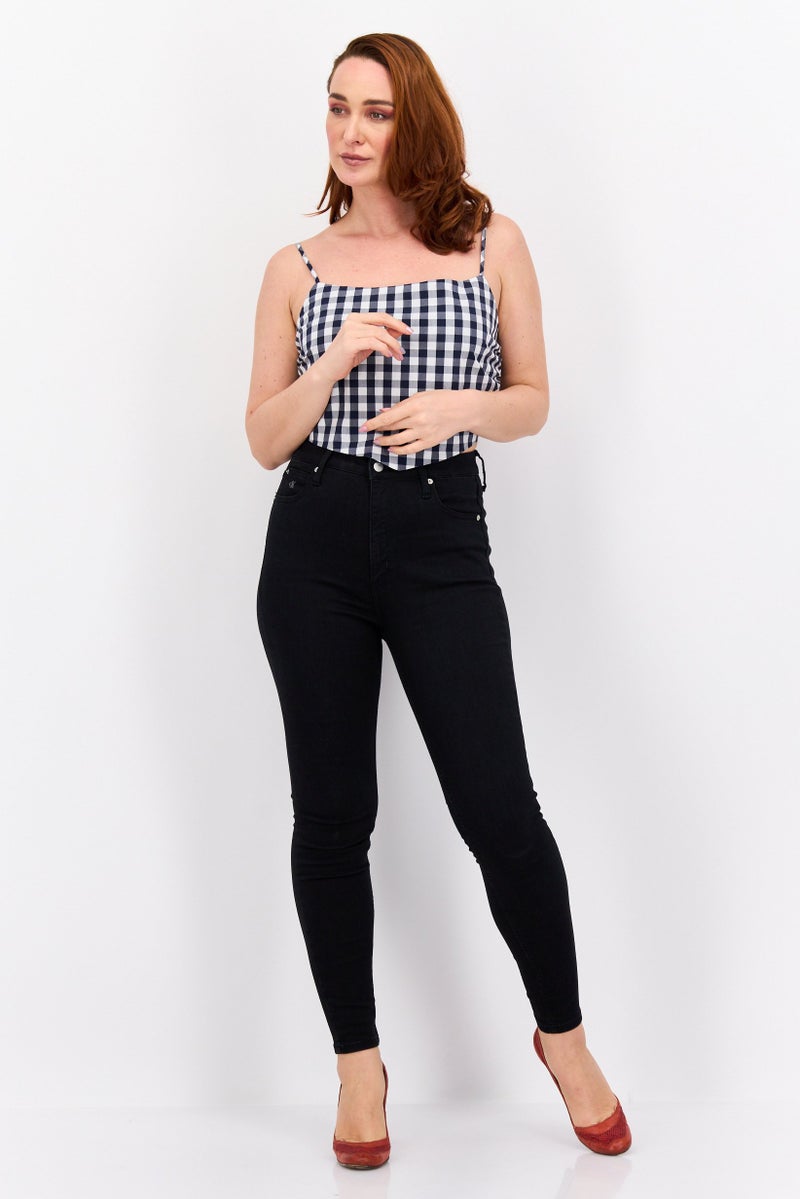 Pepe Jeans Women Square Neck Sleeveless Checkered Tank Top, Multicolor - Image 4