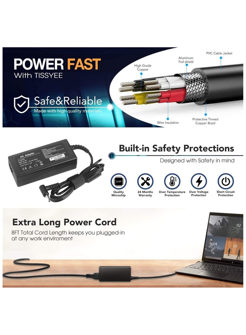 Max Power 45W 19.5V 2.31A for HP Laptop Charger Blue Tip,HP Pavilion x360 11 13 15, Zbook 14u G4 G5 15u 15 G3, Notebook 15,HP Stream 13 11 14 AC Adapter with Power Cord - Image 3