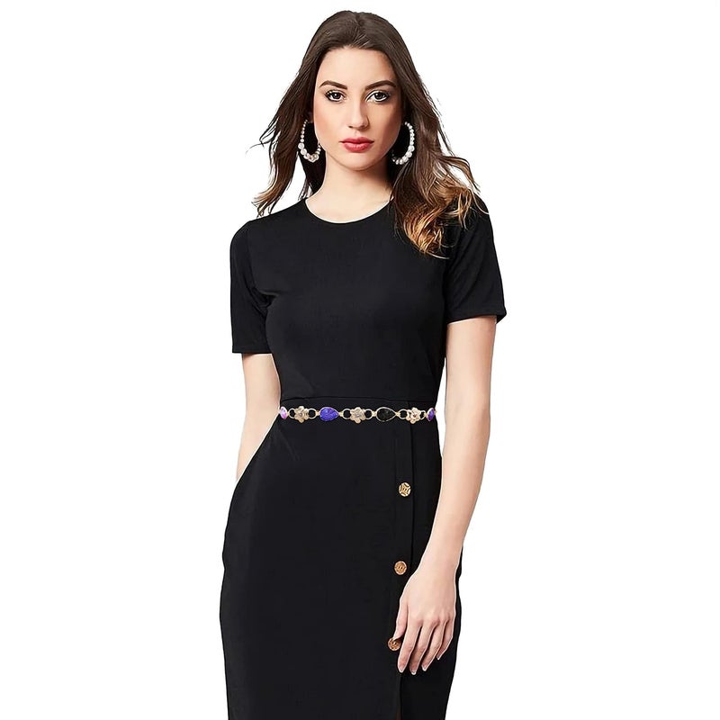 Vritraz Women And Girl Fashion Metal Stretchable Gold Plated Belly Chain Waist Belt Jewellery kamarband Waistband - Image 2
