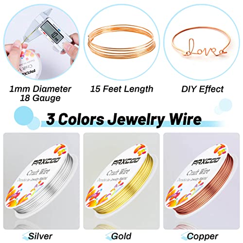 Paxcoo 3 Pack Jewelry Wire Craft Wire 18 Gauge Tarnish Resistant Beading Wire for Jewelry Making Supplies and Crafting (Silver, Gold and Copper) - Image 4