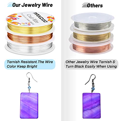 Paxcoo 3 Pack Jewelry Wire Craft Wire 18 Gauge Tarnish Resistant Beading Wire for Jewelry Making Supplies and Crafting (Silver, Gold and Copper) - Image 3