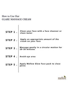 MELLOW Herbal Ayurvedic Glare Facial Massage Cream (50Gm) With Jojoba & Almond Oil | Helps To Improve Blood Circulation, Glow & Wrinkle Free Skin | Ayush Certified | Gmo, Paraben And Silicone Free  - Image 4