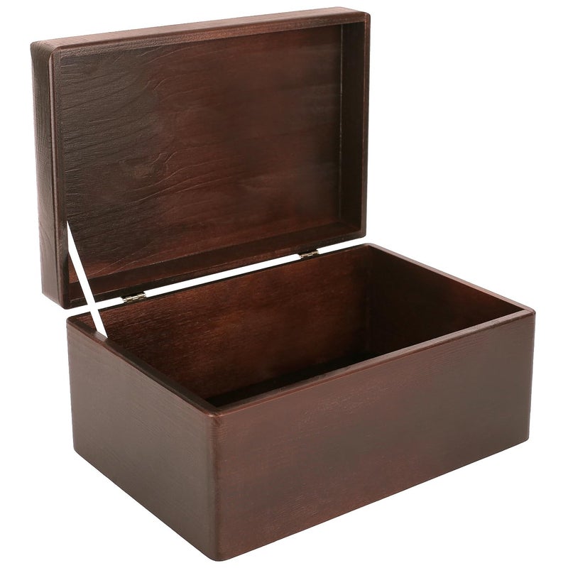 Creative Deco Large Brown Wooden Box Storage with Hinged Lid | 11.8 x 7.87 x 5.51 inches (+-0.5) | Gift Box Kitchen Storage | Product NOT Intended for 15 Years OR Below