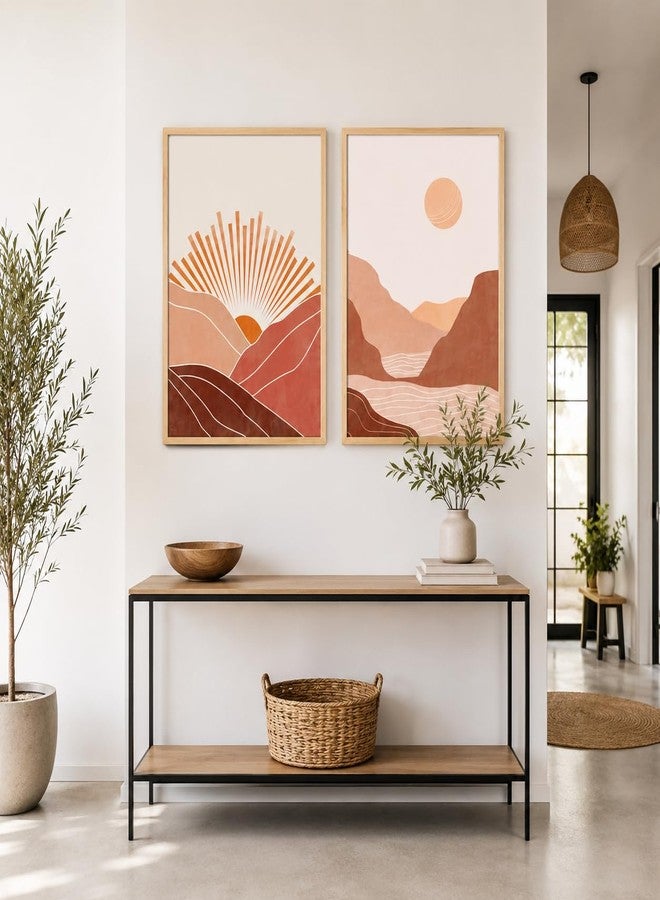 Artsense Sun Moon Wall Painting Set of 2 for Living Room Bedroom Hallway | Abstract Celestial Artwork Collection | Modern Boho Minimalist Decor for Contemporary Home Interiors (ART-3) - Image 1