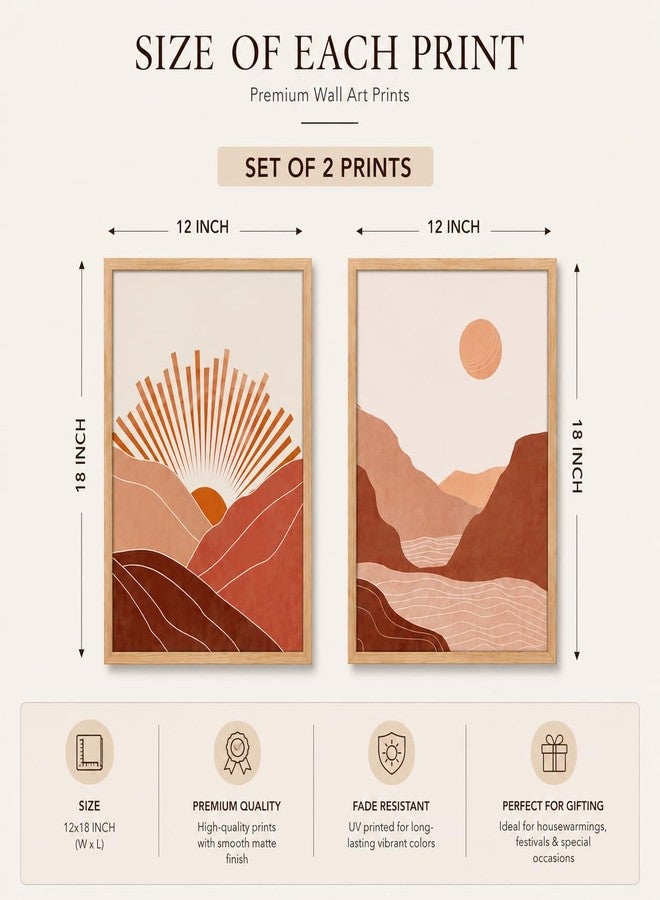 Artsense Sun Moon Wall Painting Set of 2 for Living Room Bedroom Hallway | Abstract Celestial Artwork Collection | Modern Boho Minimalist Decor for Contemporary Home Interiors (ART-3) - Image 4