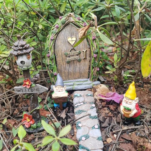 MUAMAX Miniature Gnome Figurines Fairy Gardens Gnomes Accessories Gift for Garden Little Gnomes Small Gnome 3'' - Image 4