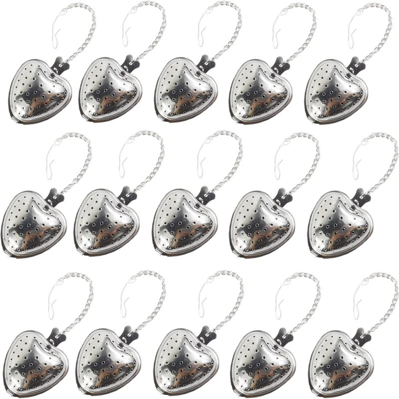 Tihood 15Pcs Tea Strainer Stainless Steel Mesh Tea Ball Infuser Premium Tea Filter Tea Interval Diffuser With Extended Chain Hook For Loose Leaf Tea And Spices & Seasonings - Image 1