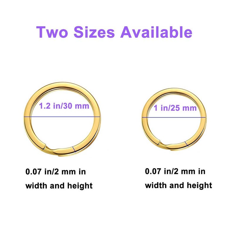 Lessmon Key Rings for Keychain, Car Keys, Dog Tag Ring, Crafts, Golden, 12Pics - Image 3