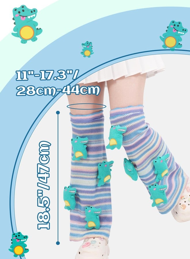 DAZCOS Animal Leg Warmer for Women Cute Knit Leg Socks Kawaii Over Knee Legwarmers (Blue, one size) - Image 5