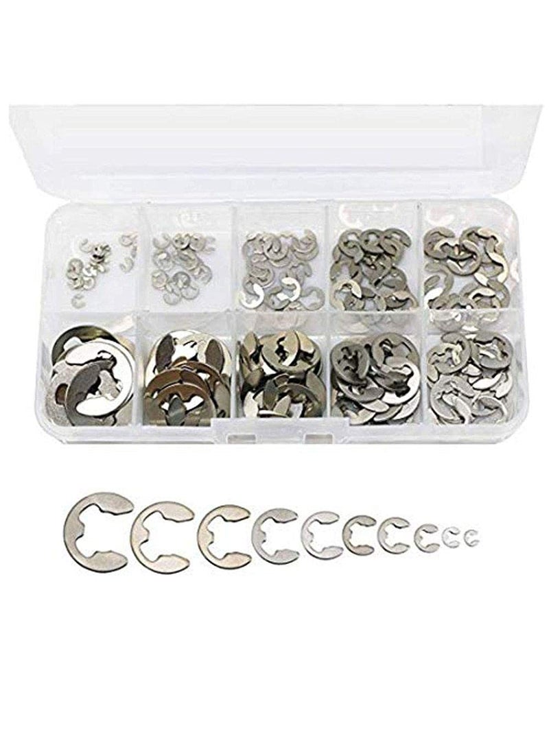 DIY Crafts Diy Crafts CTDIYHI57333 120 Piece Stainless Steel E Clip Assortment Kit Circlip Do 2 Stainless Steel Multicolor  - Image 1