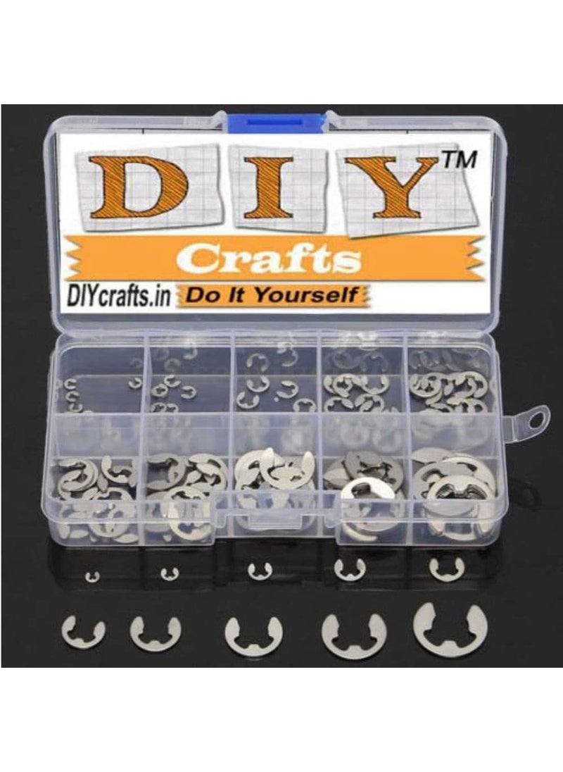 DIY Crafts Diy Crafts CTDIYHI57333 120 Piece Stainless Steel E Clip Assortment Kit Circlip Do 2 Stainless Steel Multicolor  - Image 4