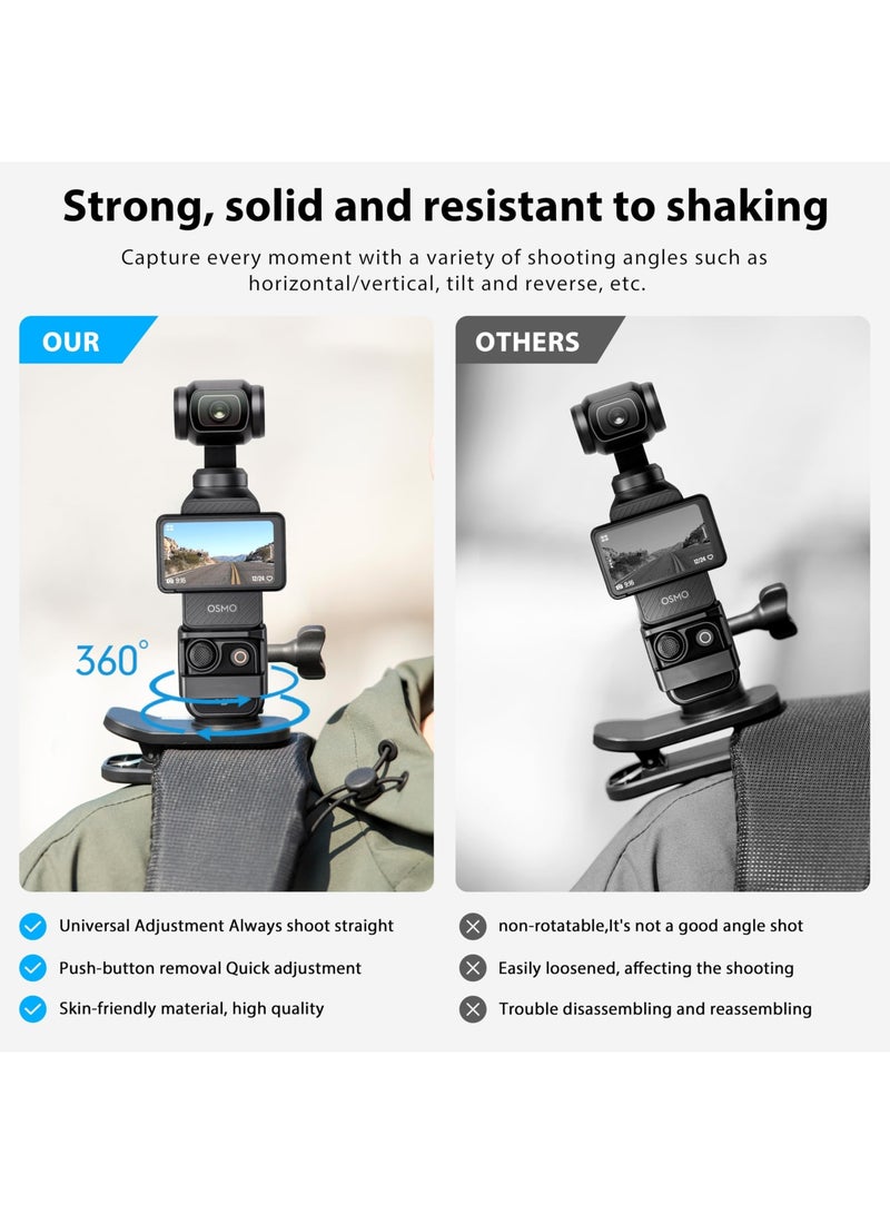 Barakah Accessories Kit for DJI OSMO Pocket 3, 360° Rotation Backpack Clip Mount Shoulder Strap Accessories, Multifunctional Magnetic Backpack Clip for Camera - Image 4