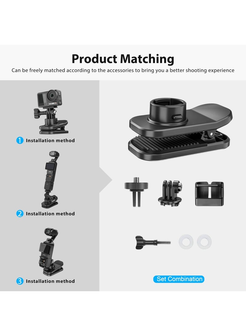 Barakah Accessories Kit for DJI OSMO Pocket 3, 360° Rotation Backpack Clip Mount Shoulder Strap Accessories, Multifunctional Magnetic Backpack Clip for Camera - Image 3